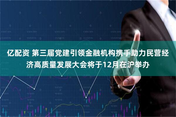 亿配资 第三届党建引领金融机构携手助力民营经济高质量发展大会将于12月在沪举办