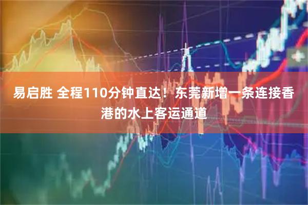 易启胜 全程110分钟直达！东莞新增一条连接香港的水上客运通道